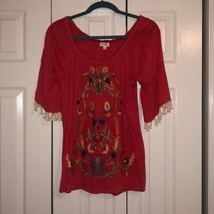 Coral Umgee off the shoulder embroidered Too